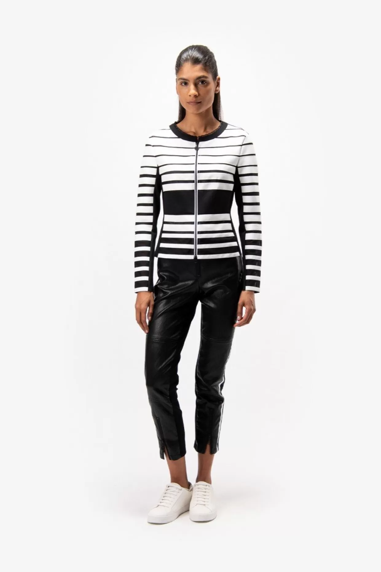 Lederjacke Mit Rundhalsausschnitt-Sportalm Cheap